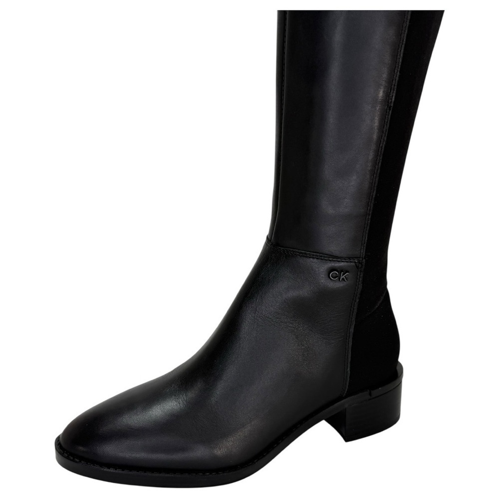 Calvin Klein Deedee Black Leather OTK Womens Boots Size 6.5M - Picture 7 of 11